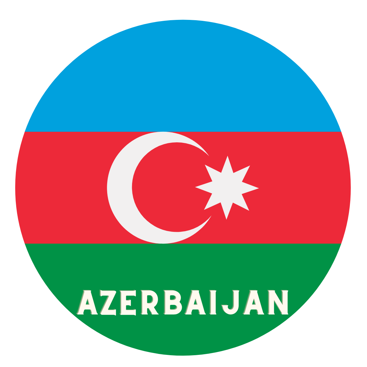 Azerbaijan flag fridge magnet