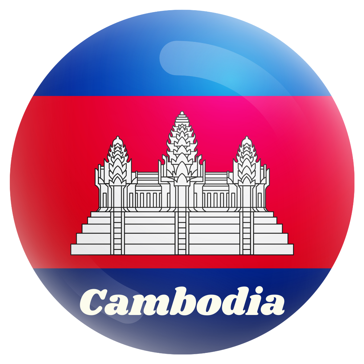 Cambodia flag fridge magnet